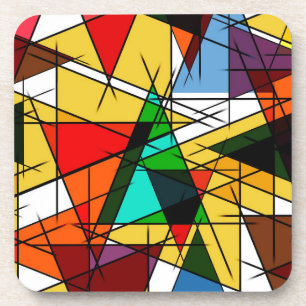 Dessous-de-verre Triangle géométrique coloré moderne