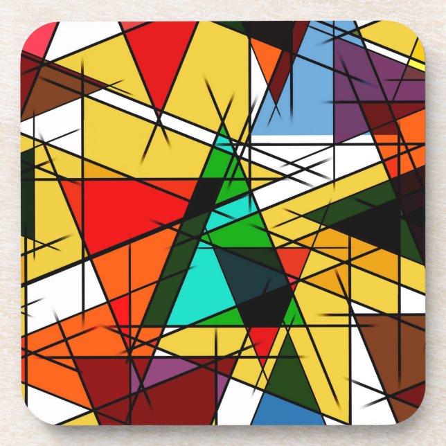 Dessous-de-verre Triangle géométrique coloré moderne (Devant)