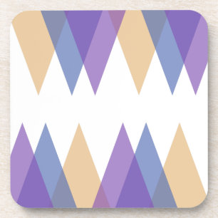 Dessous-de-verre Triangles pourpre, bleu et jaune