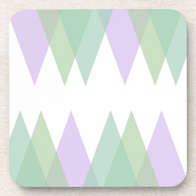Dessous-de-verre Triangles vert et lilas (Devant)