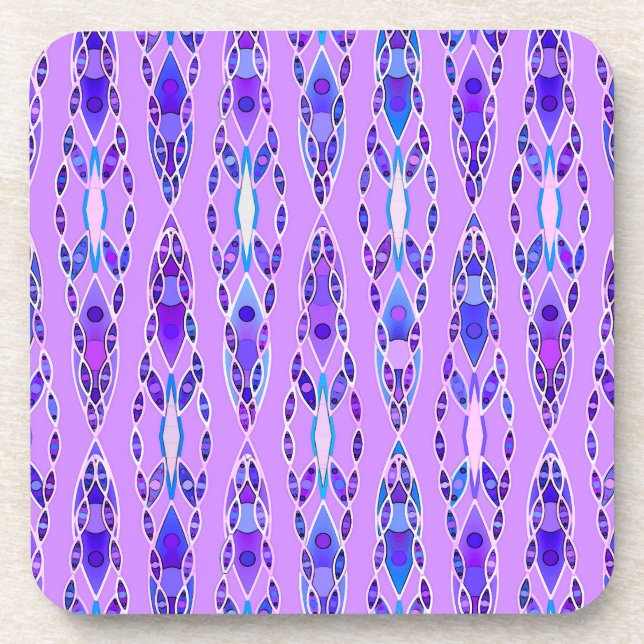 Dessous-de-verre Tribal Batik - Lavender, Blue and Violet (Devant)