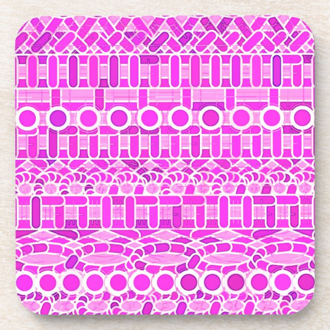 Dessous-de-verre Tribal Batik - nuances d'orchidée et de violette (Devant)