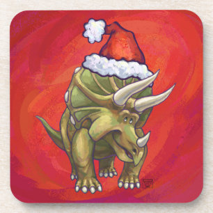 Dessous-de-verre Tricératops Noël En Rouge