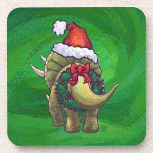 Dessous-de-verre Tricératops vert Noël