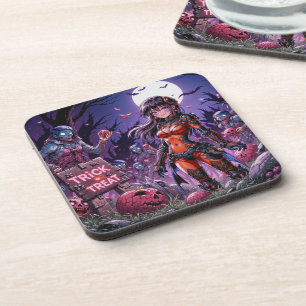 Dessous-de-verre Trick or Treat Halloween Zombies Distribuant des C