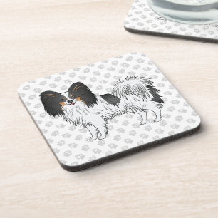 Dessous-de-verre Tricolore Papillon Dessin Sur Motif gris Paw