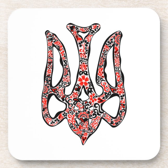 Dessous-de-verre Trident de l'emblème national ukrainien tryzub sty (Devant)