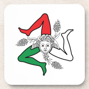 Dessous-de-verre Trinacrie sicilienne dessin de Méduse