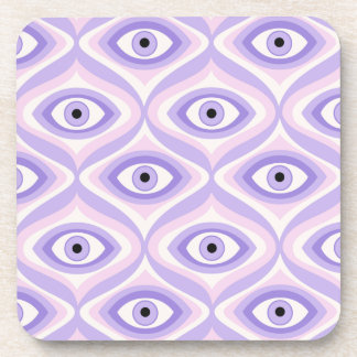 Dessous-de-verre Trippy oeil motif pastel violet rose rétro