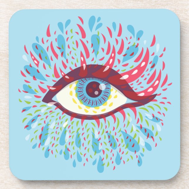 Dessous-de-verre Trippy Oye Psychedelic Art (Devant)