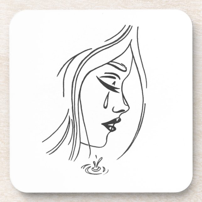 Dessous de verre tristes de fille (Devant)