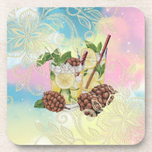 Dessous de verre tropical avec boisson comprenant 