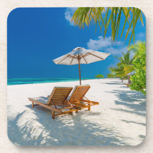 Dessous-de-verre Tropical Beaches Lounge Chairs Beach, Bora Bora