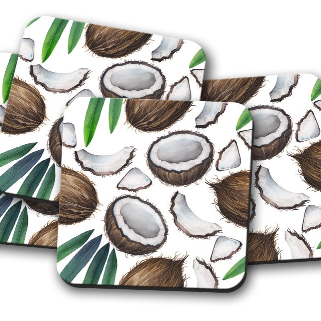 Dessous de verre tropical de liège de noix de coco (Créateur téléchargé)