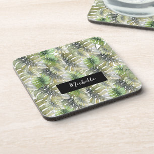 Dessous-de-verre Tropical Monstera Vert Palmier