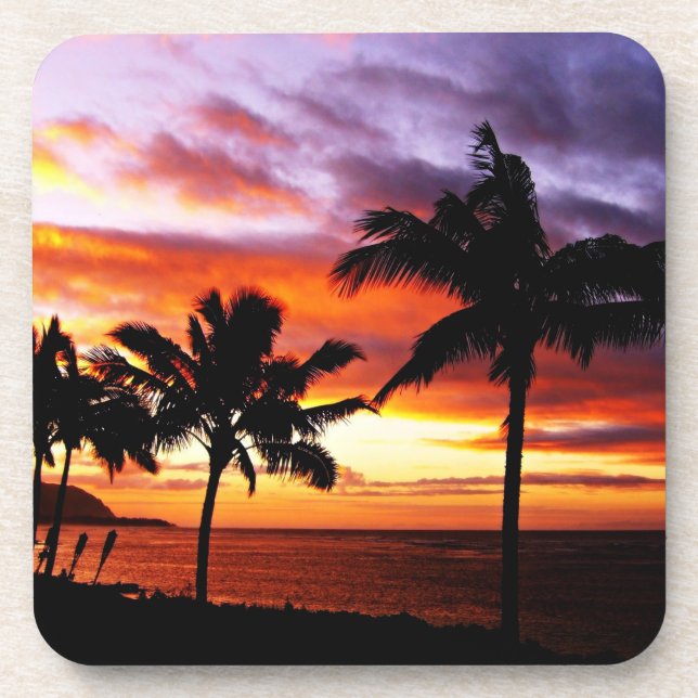 Dessous-de-verre Tropical Sunset Cork Coaster (Devant)
