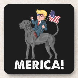 Dessous-de-verre Trump Merica Great Dane Dog American Hero 4e