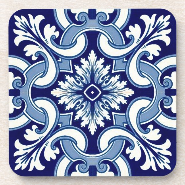 Dessous-de-verre Tuile bleue portugaise (Devant)