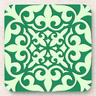 Dessous-de-verre Tuile marocaine - émeraude et vert clair