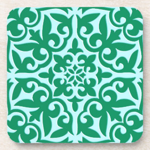 Dessous-de-verre Tuile marocaine - turquoise et aqua