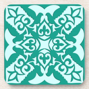 Dessous-de-verre Tuile marocaine - turquoise et aqua