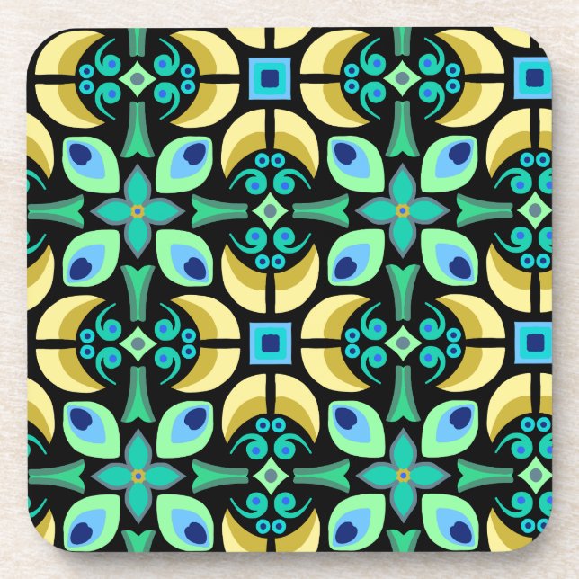 Dessous-de-verre Tuile turquoise Abstraite (Devant)
