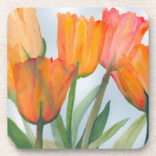 Dessous-de-verre Tulipes d'agrumes orange