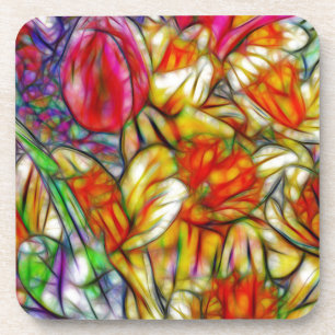 Dessous-de-verre Tulips and Daffodils Colorful Artwork from Photos