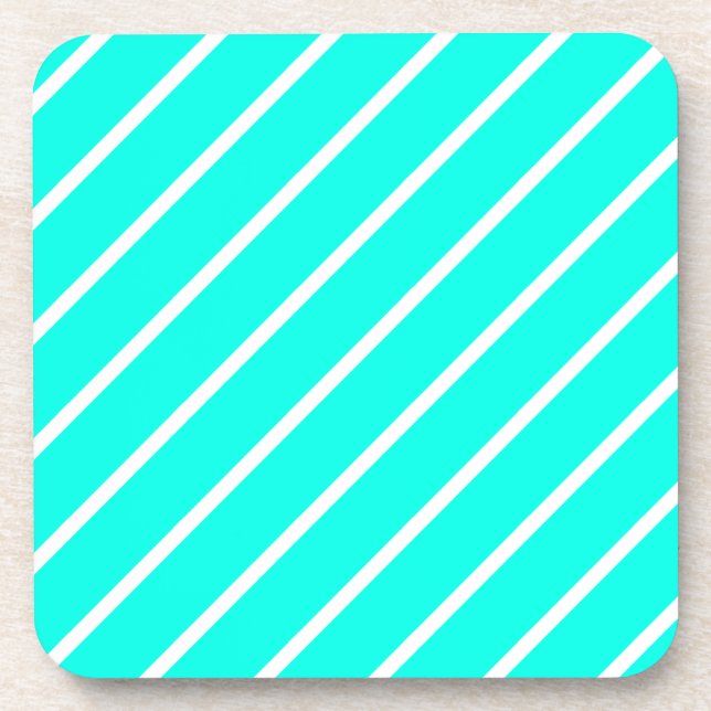 Dessous de verre Turquoise & Blanc (Devant)