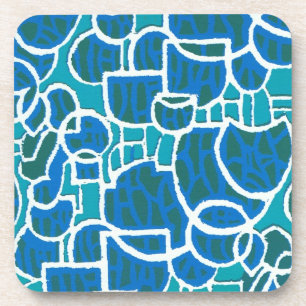 Dessous de verre turquoise, vert, à dossier bleu l