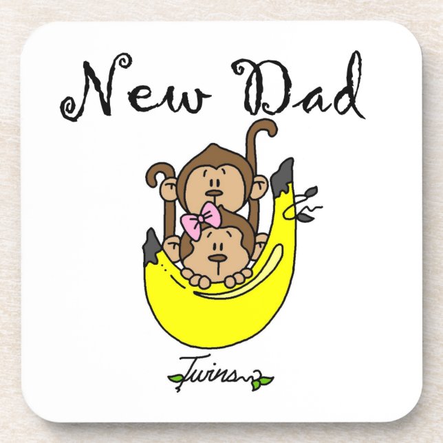 Dessous-de-verre Twin Boy and Girl New Dad Cadeaux (Devant)
