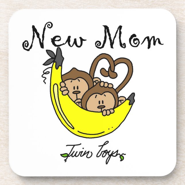 Dessous-de-verre Twin Boys New Mom Cadeaux (Devant)
