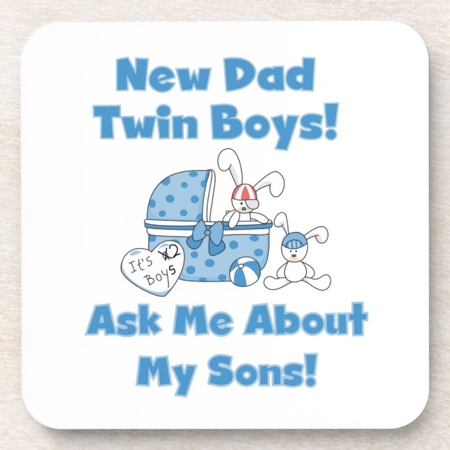 Dessous-de-verre Twin Boys New Papa Cadeaux (Devant)