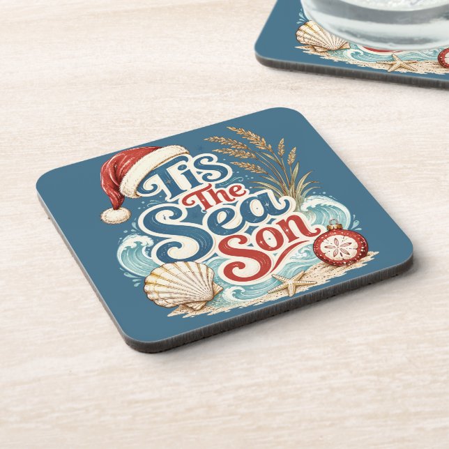 Dessous-de-verre Typographie de Noël Côtière C'est la Saison de la  (Côté gauche)
