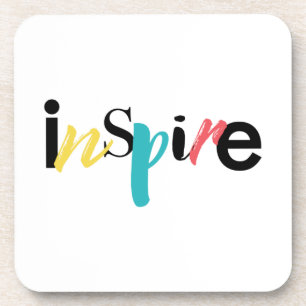 Dessous-de-verre Typographie moderne, créative et joyeuse d'Inspire