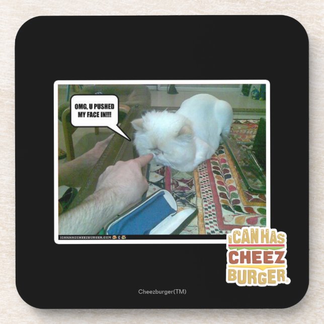 Dessous-de-verre U a poussé mon visage dedans ! (Devant)