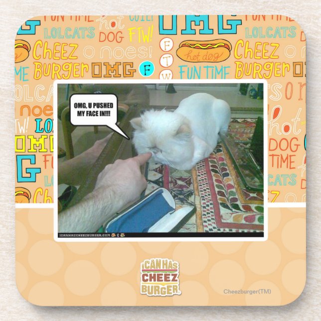 Dessous-de-verre U a poussé mon visage dedans ! (Devant)