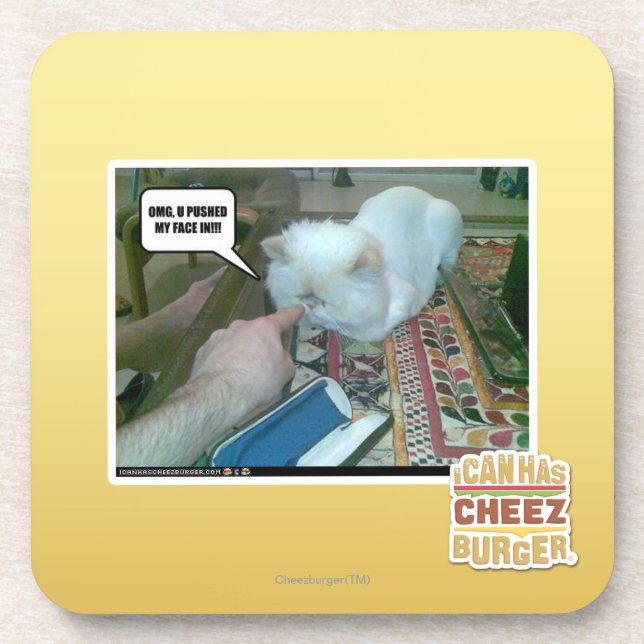 Dessous-de-verre U a poussé mon visage dedans ! (Devant)