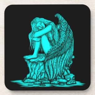 Dessous-de-verre Un ange endormi sur la pierre