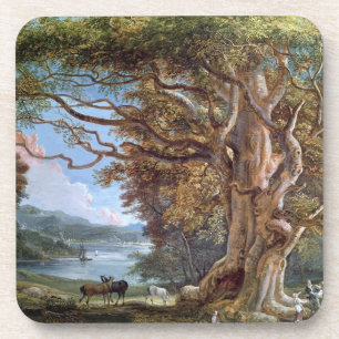 Dessous-de-verre Un arbre de hêtre antique, 1794 (huile sur la