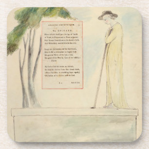 Dessous-de-verre Un berger lisant l'épitaphe, de l'élégie écrit