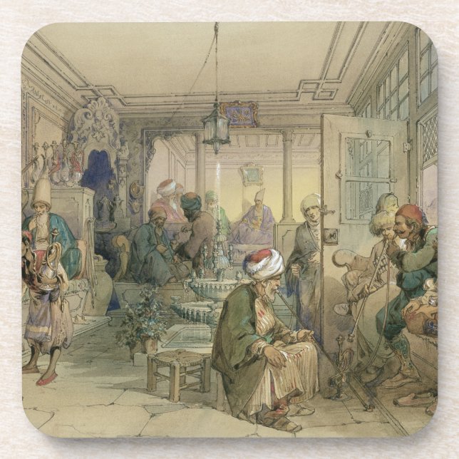Dessous-de-verre Un café, Constantinople, 1854 (stylo et encre et (Devant)