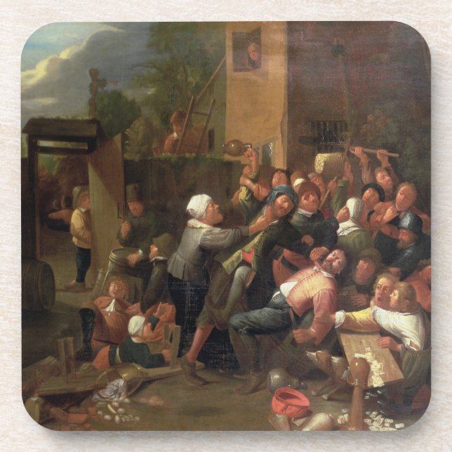 Dessous-de-verre Un combat en dehors d'une taverne (Devant)