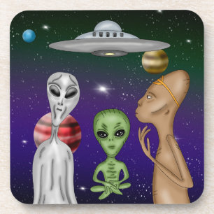 Dessous-de-verre Un dessin Alien gris, petit vert, Anunnaki