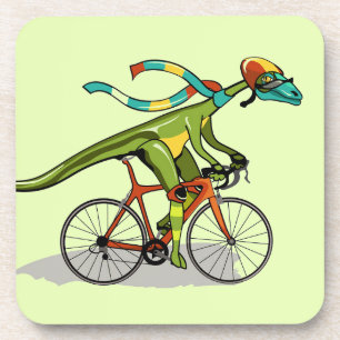 Dessous-de-verre Un Dinosaure Anabisetia À Vélo.