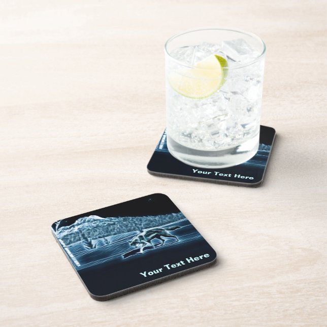 Dessous-de-verre Un Loup Sur Neige (Côté Droit)