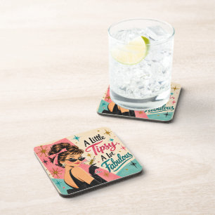 Dessous-de-verre Un peu pompette, beaucoup fabuleux Cocktail Rétro