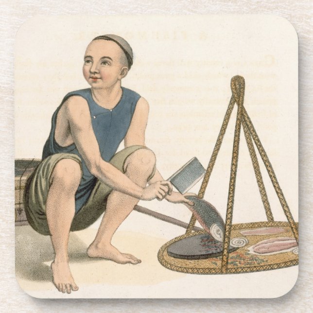 Dessous-de-verre Un poissonnier, plaquent 39 'des costumes de la (Devant)