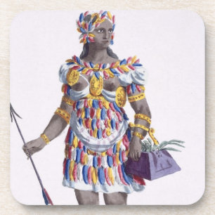 Dessous-de-verre Une femme du Honduras, 1780 (gravure colorée)