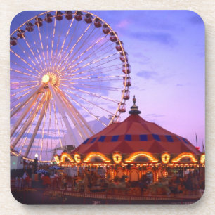 Dessous-de-verre Une grande roue et un carrousel au Navy Pier à
